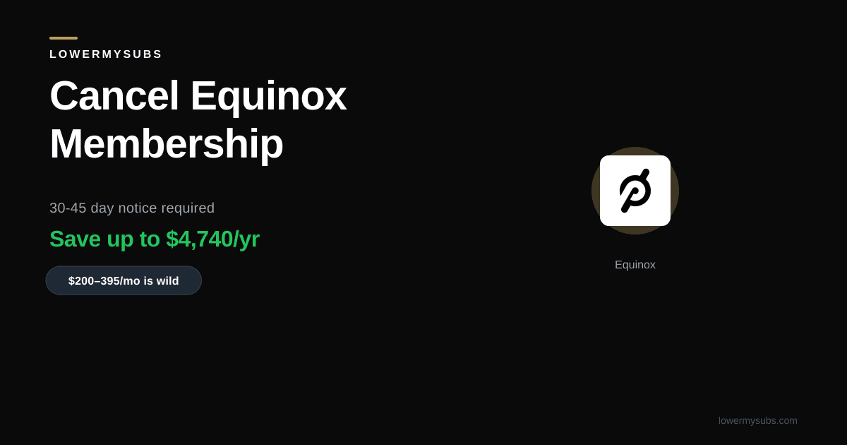 How to cancel Equinox gym membership