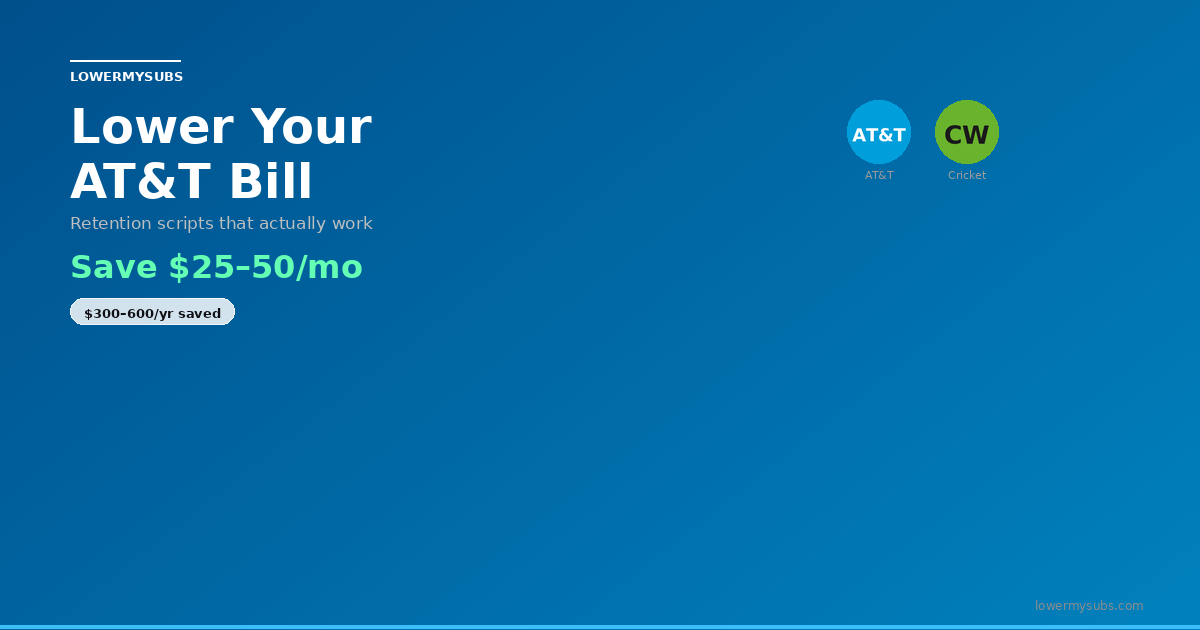 AT&T and Cricket Wireless logos — AT&T bill optimization playbook