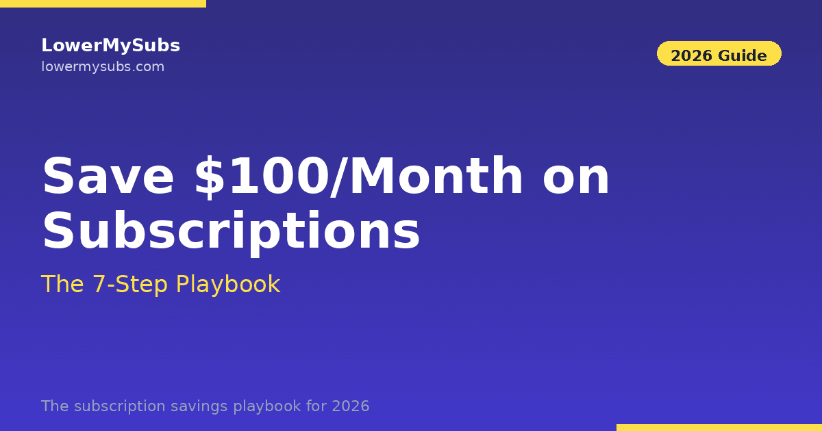 Save $100 per month on subscriptions — 7-step playbook for 2026