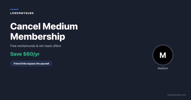Person canceling Medium subscription on laptop showing $5/month charge